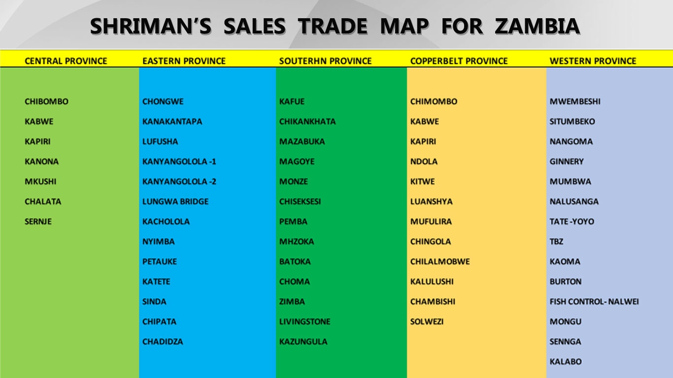 sales trade of shriman zambia